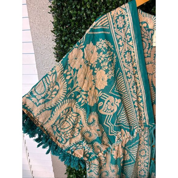 Anthropologie Rare Mermaid Maxi Boho Kimono Size Medium/Large - Picture 2 of 5